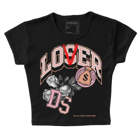 Jordan 11 Low “Legend Pink” DopeSkill Women's Crop Top Loser Lover Graphic Streetwear - Black