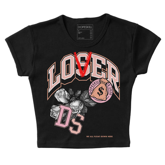 Jordan 11 Low “Legend Pink” DopeSkill Women's Crop Top Loser Lover Graphic Streetwear - Black