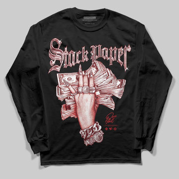 Red Sneakers DopeSkill Long Sleeve T-Shirt Stack Paper Graphic Streetwear - Black