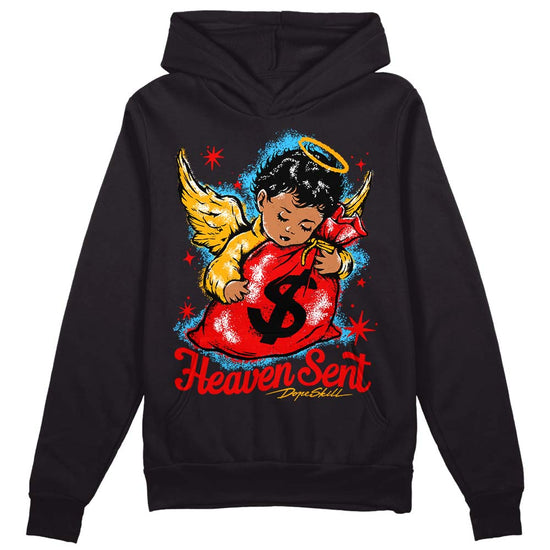 Red Sneakers DopeSkill Hoodie Sweatshirt Heaven Sent Graphic Streetwear - Black