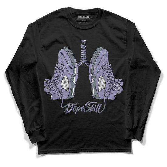 Jordan 5 Retro Low Indigo Haze DopeSkill Long Sleeve T-Shirt Breathe Graphic Streetwear - Black