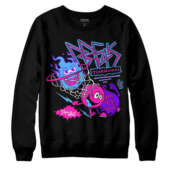 Dunk Low GS “Active Fuchsia” DopeSkill Sweatshirt Break Through Graphic Streetwear - Black