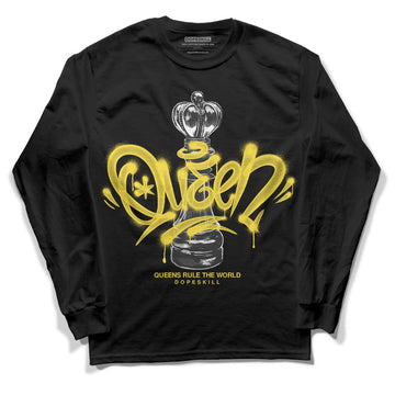 Wmns Air Jordan 11 Low 'Yellow Snakeskin' DopeSkill Long Sleeve T-Shirt Queen Chess Graphic Streetwear - Black