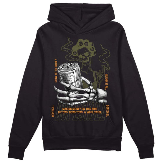 Jordan 5 "Olive" DopeSkill Hoodie Sweatshirt Show Me The Money Graphic Streetwear - Black 