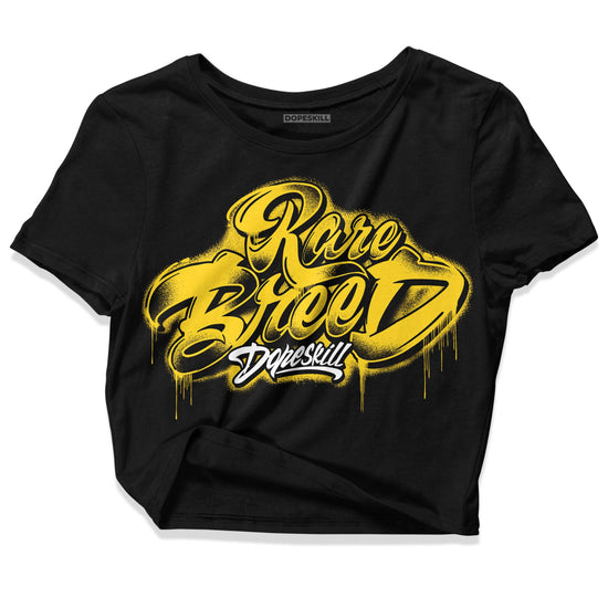 Jordan 4 Tour Yellow Thunder DopeSkill Women's Crop Top Rare Breed Type Graphic Streetwear - Black