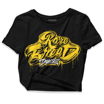 Jordan 4 Tour Yellow Thunder DopeSkill Women's Crop Top Rare Breed Type Graphic Streetwear - Black