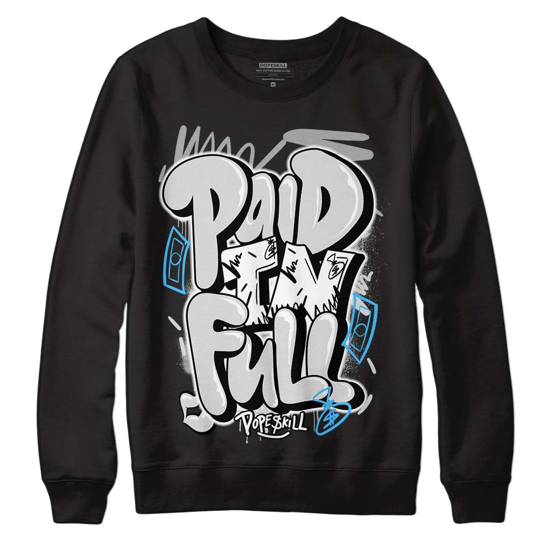 Dunk Low ‘Pure Platinum’ DopeSkill Sweatshirt New Paid In Full Graphic Streetwear - Black