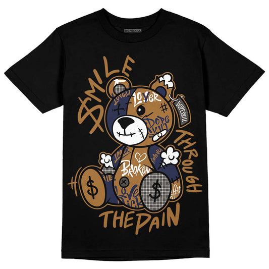 Dunk Low Premium "Tweed Corduroy" DopeSkill T-Shirt Smile Through The Pain Graphic Streetwear - Black