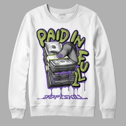 Jordan 4 Canyon Purple DopeSkill Sweatshirt Paid In Full Graphic Streetwear - White 