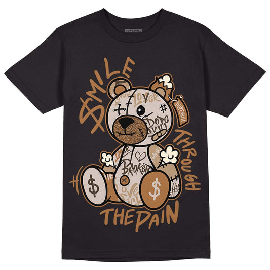 Jordan 3 Retro Palomino DopeSkill T-Shirt Smile Through The Pain Graphic Streetwear - Black