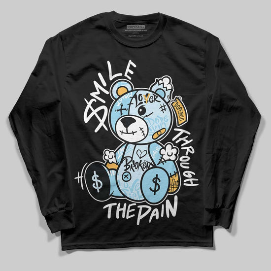 Vans Knu Stack Vintage Satin Dream Blue DopeSkill Long Sleeve T-Shirt Smile Through The Pain Graphic Streetwear - Black