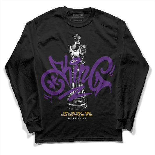 Jordan 12 “Field Purple” DopeSkill Long Sleeve T-Shirt King Chess Graphic Streetwear - Black