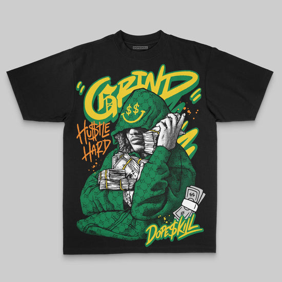 Green Oversize Print Grind Pray DopeSkill Graphic Premium T-shirt Streetwear - Black