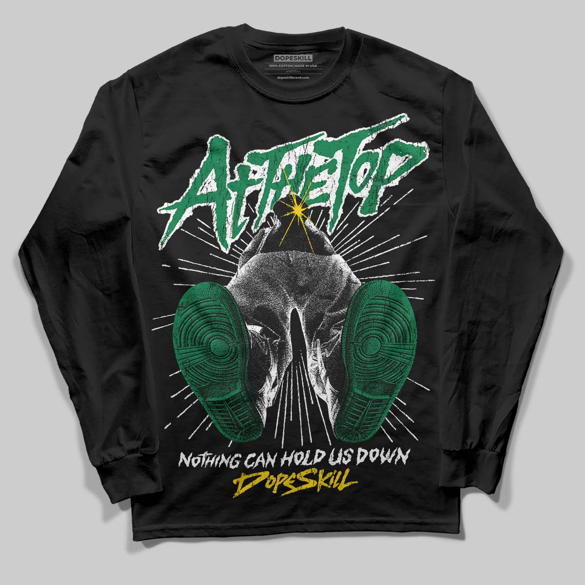 Green Sneakers DopeSkill Long Sleeve T-Shirt Nothing Can Hold US Down Graphic Streetwear - Black