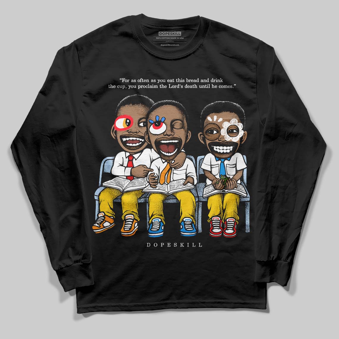 Jordan 6 “Yellow Ochre” DopeSkill Long Sleeve T-Shirt First Sunday Graphic Streetwear - Black