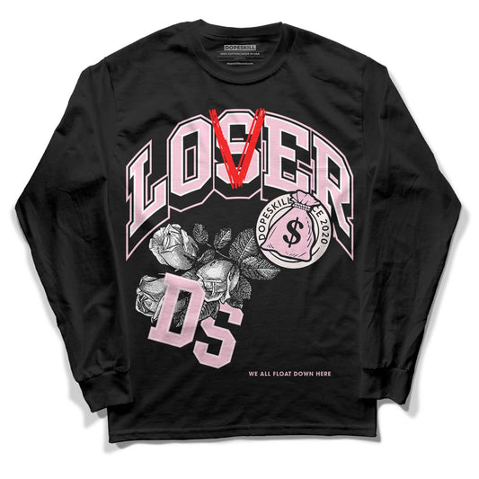 Dunk Low LX Pink Foam DopeSkill Long Sleeve T-Shirt Loser Lover Graphic Streetwear - Black