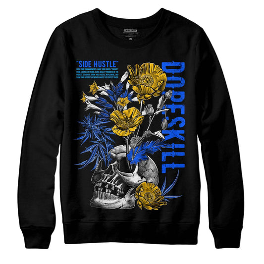 Royal Blue Sneakers DopeSkill Sweatshirt Side Hustle Graphic Streetwear - Black