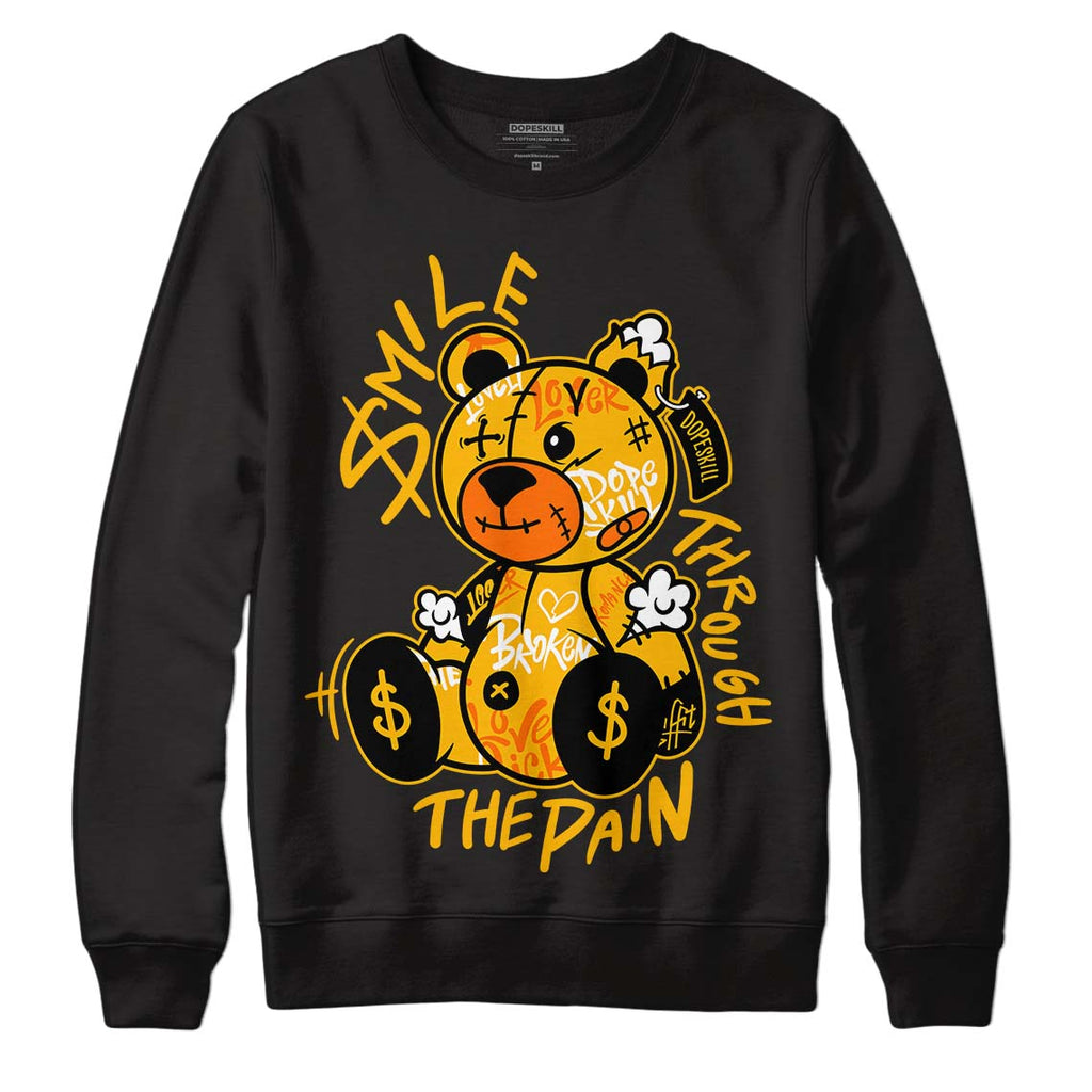 Jordan 13 Del Sol DopeSkill Sweatshirt Smile Through The Pain Graphic Streetwear - Black