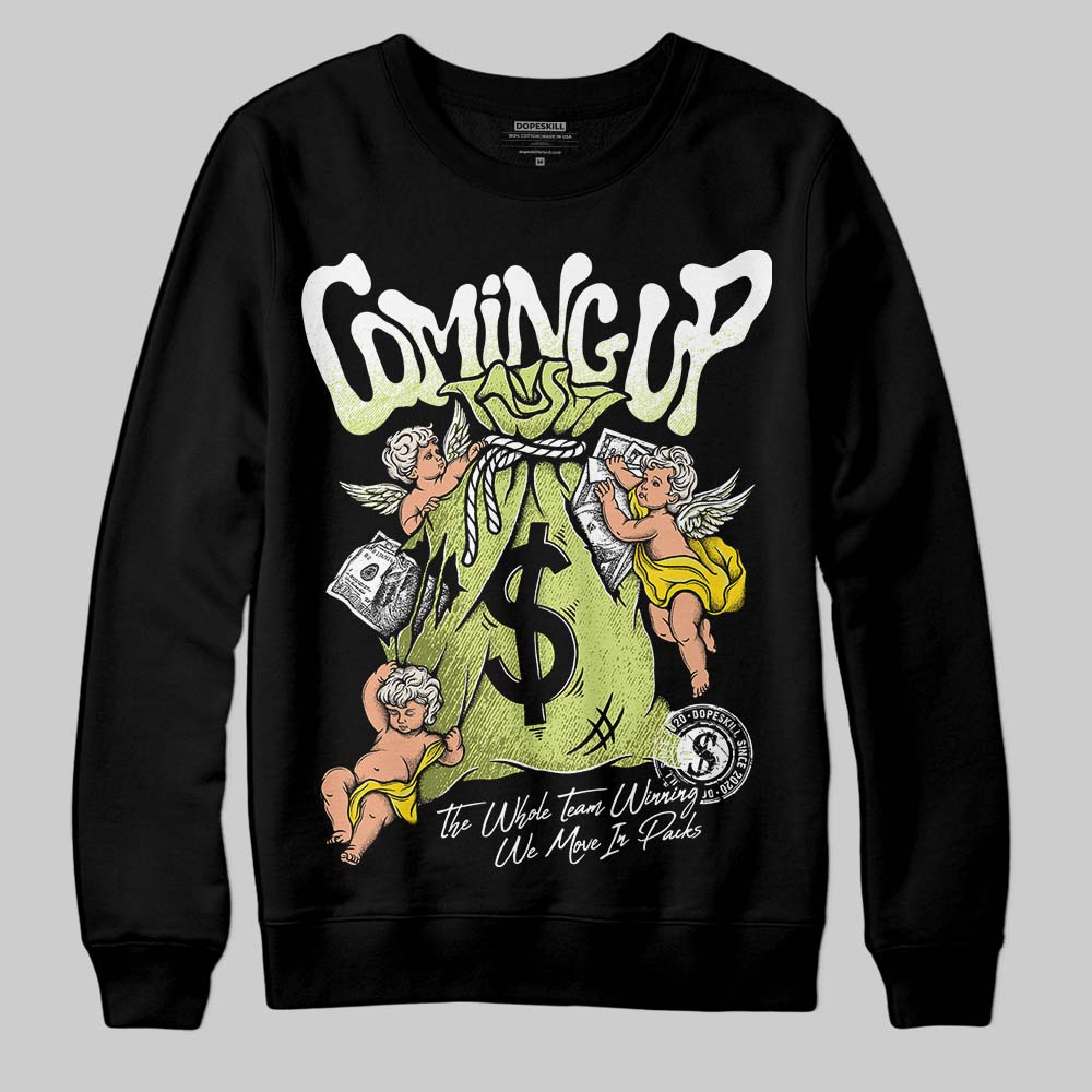 Jordan 5 “Luminous Green” DopeSkill Sweatshirt Money Bag Coming Up Graphic Streetwear - Black
