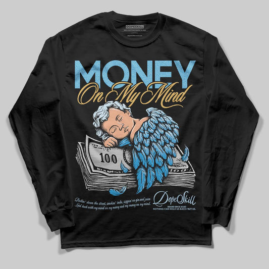 Jordan 4 Denim “Worn Blue” DopeSkill Long Sleeve T-Shirt MOMM Graphic Streetwear - Black