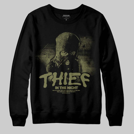 Olive Sneakers DopeSkill Sweatshirt Thief In The Night Graphic Streetwear - Black