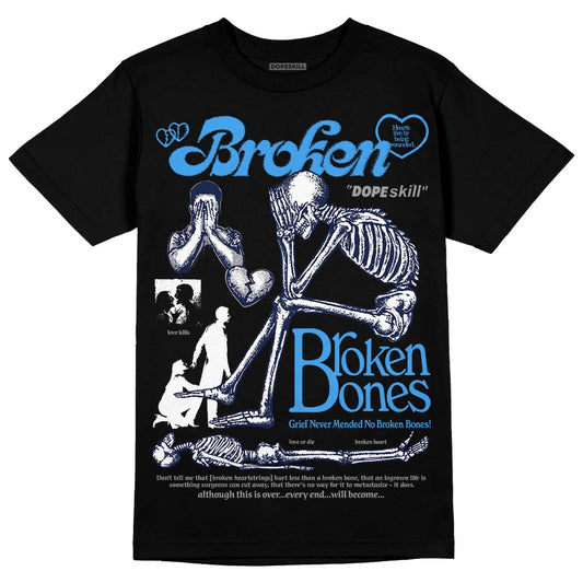 Jordan 3 "Midnight Navy" DopeSkill T-Shirt Broken Bones Graphic Streetwear - Black