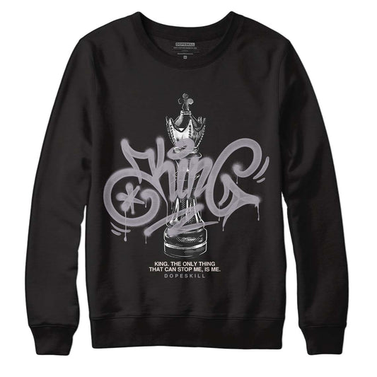 Jordan 2 Cement Grey DopeSkill Sweatshirt King Chess Graphic Streetwear - Black