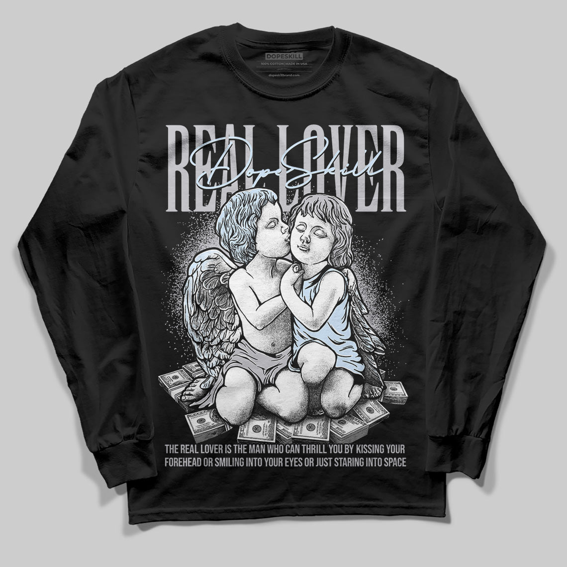 Jordan 11 Retro Low Cement Grey DopeSkill Long Sleeve T-Shirt Real Lover Graphic Streetwear - Black
