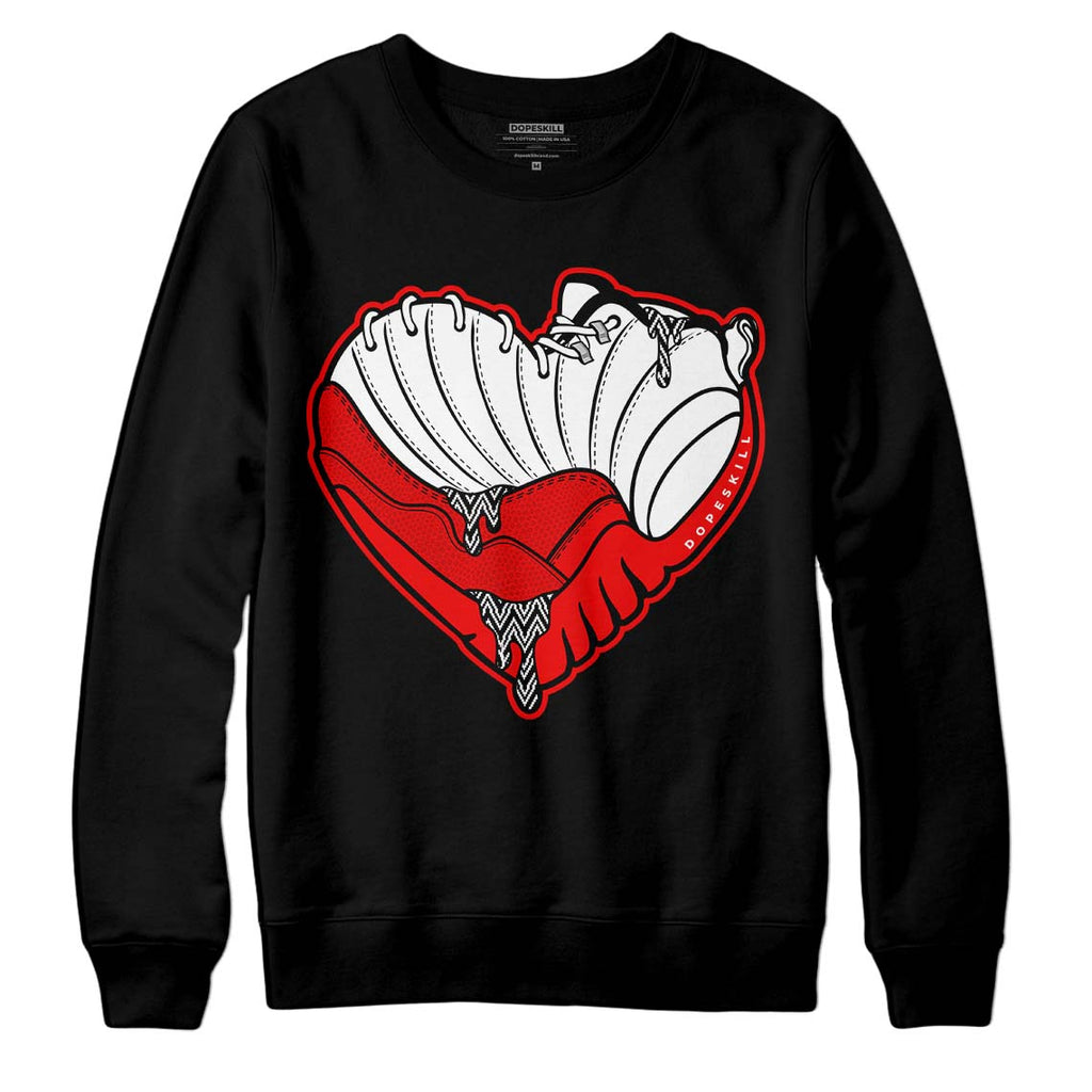 Jordan 12 “Cherry” DopeSkill Sweatshirt Heart Jordan 12 Graphic Streetwear - Black