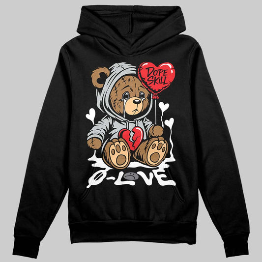 Jordan 4 “Fear” DopeSkill Hoodie Sweatshirt Broken Bear Graphic Streetwear - Black