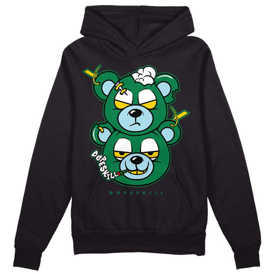 Jordan 5 “Lucky Green”  DopeSkill Hoodie Sweatshirt New Double Bear Graphic Streetwear - Black