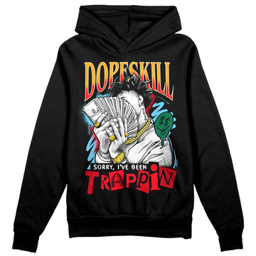 Jordan 1 Mid GS 'Six Championships DopeSkill Hoodie Sweatshirt Sorry I've Been Trappin Graphic Streetwear - Black