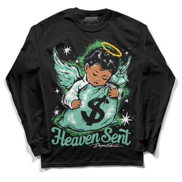 Jordan 1 High OG Green Glow DopeSkill Long Sleeve T-Shirt Heaven Sent Graphic Streetwear - Black