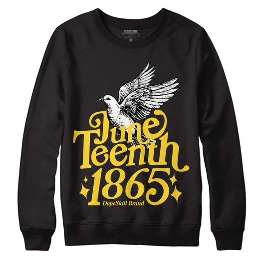 Jordan 4 Tour Yellow Thunder DopeSkill Sweatshirt Juneteenth 1865 Graphic Streetwear - Black