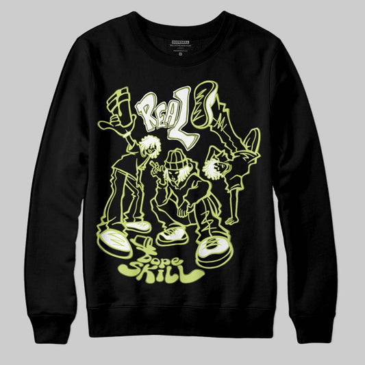 Jordan 5 “Luminous Green” DopeSkill Sweatshirt Real Y2K Players Graphic Streetwear - Black