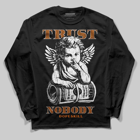 Orange Sneakers DopeSkill Long Sleeve T-Shirt Trust Nobody Graphic Streetwear - Black