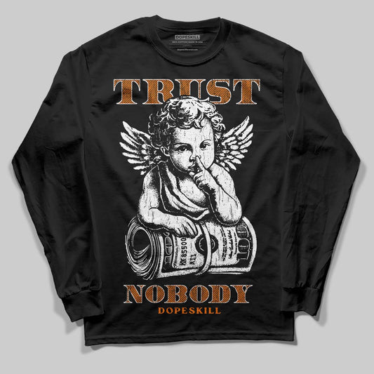 Orange Sneakers DopeSkill Long Sleeve T-Shirt Trust Nobody Graphic Streetwear - Black