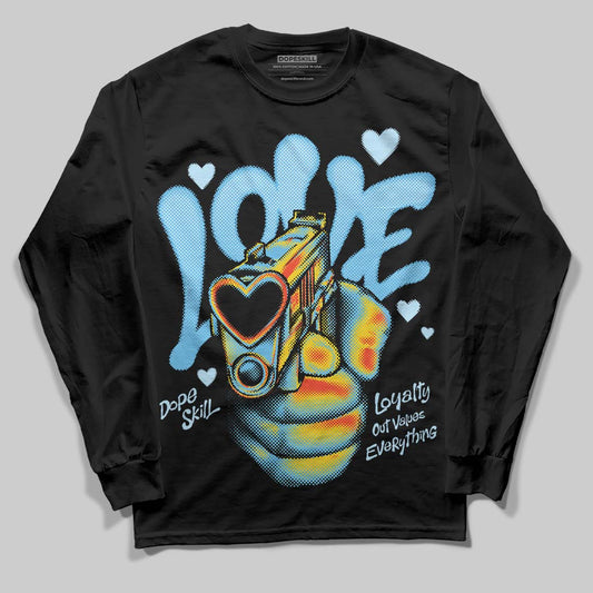 Jordan 11 Retro Legend Blue DopeSkill Long Sleeve T-Shirt Love Shot Graphic Streetwear - Black