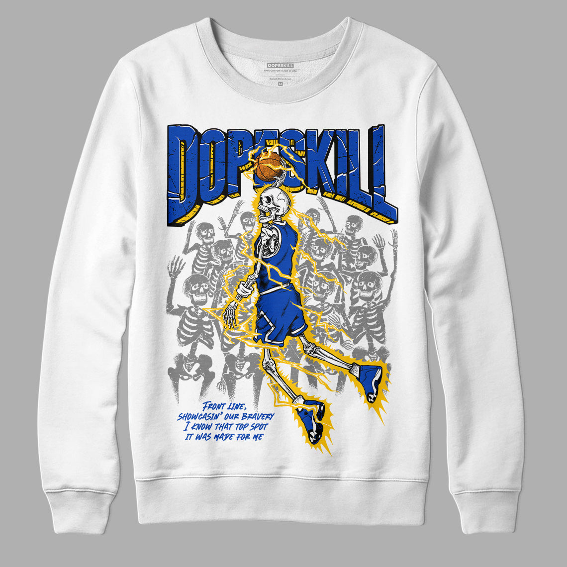 Jordan 14 “Laney” DopeSkill Sweatshirt Thunder Dunk Graphic Streetwear - White