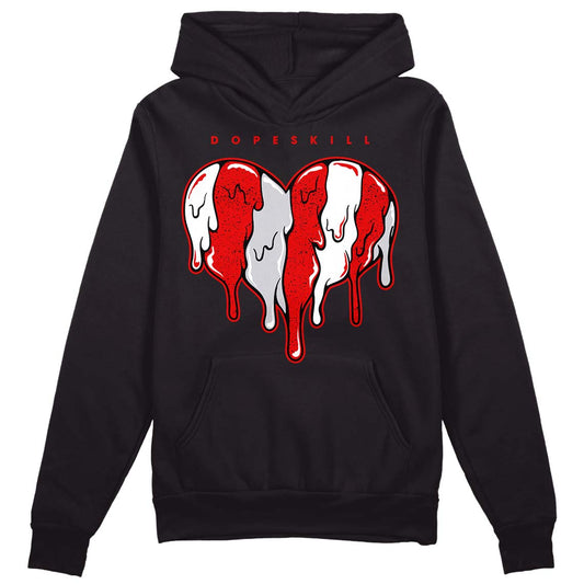 Jordan 4 Retro Red Cement DopeSkill Hoodie Sweatshirt Slime Drip Heart Graphic Streetwear - Black