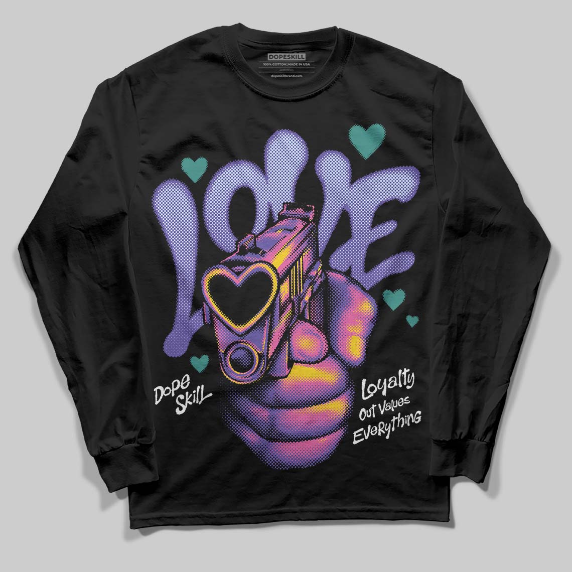 Jordan 5 OG “Grape” DopeSkill Long Sleeve T-Shirt Love Shot Graphic Streetwear - Black