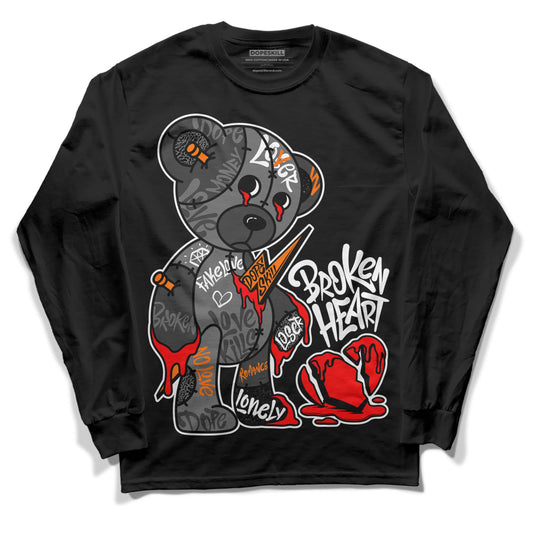 Jordan 3 Retro 'Fear Pack' DopeSkill Long Sleeve T-Shirt Broken Heart Graphic Streetwear - Black