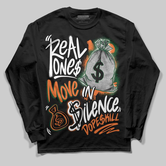 SoleFly x Air Jordan 3 “Fruits Of Our Labor” DopeSkill Long Sleeve T-Shirt Real Ones Move In Silence Graphic Streetwear - black