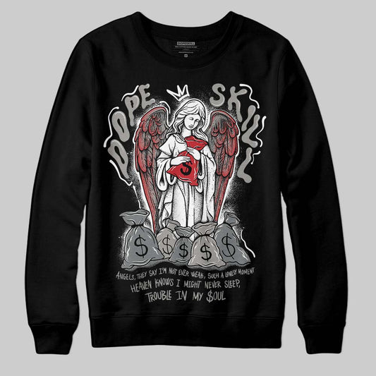 Jordan 9 Cool Grey DopeSkill Sweatshirt Angels Graphic Streetwear - Black