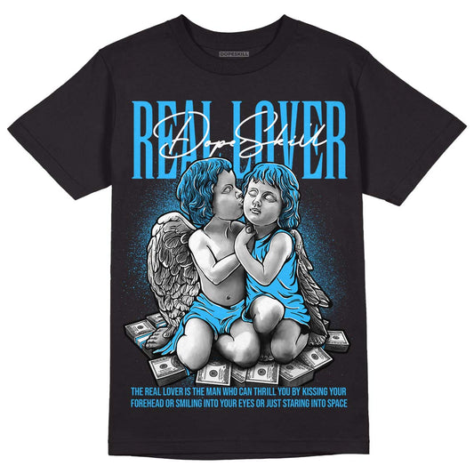 Jordan 2 Low "University Blue" DopeSkill T-Shirt Real Lover Graphic Streetwear - Black