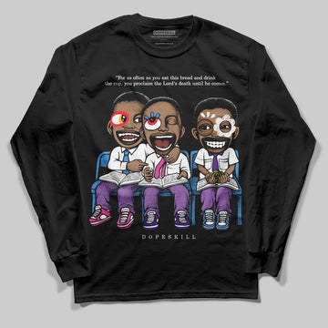 PURPLE Sneakers DopeSkill Long Sleeve T-Shirt First Sunday Graphic Streetwear - Black