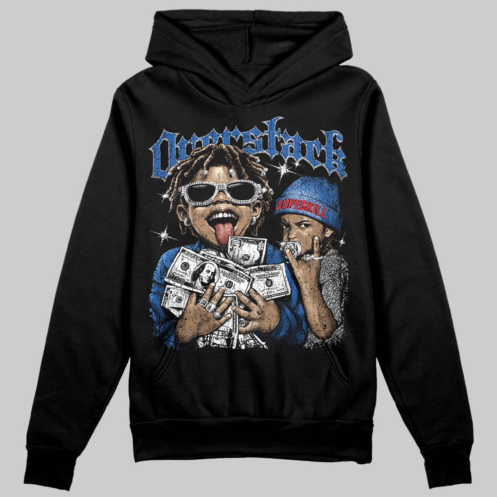 Jordan 3 "True Blue" DopeSkill Hoodie Sweatshirt Overstack Graphic Streetwear - Black