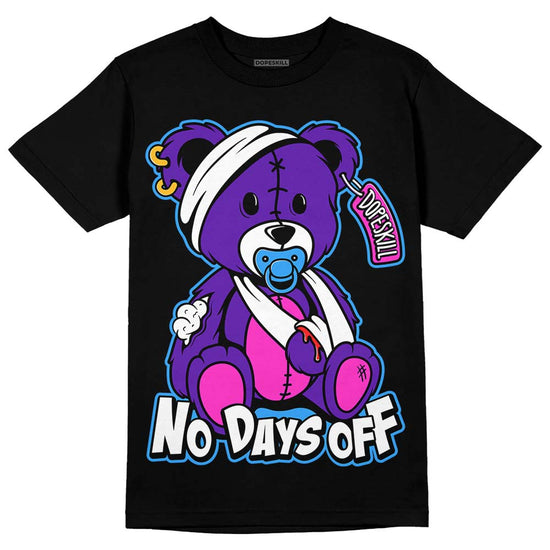 Dunk Low Championship Court Purple DopeSkill T-Shirt Hurt Bear Graphic Streetwear - Black