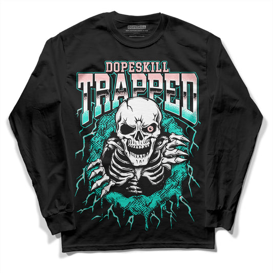 Dunk Low Green Snakeskin DopeSkill Long Sleeve T-Shirt Trapped Halloween Graphic Streetwear - Black 