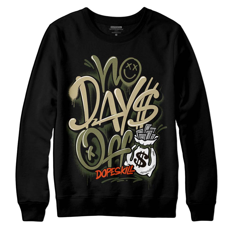 Olive Sneakers DopeSkill Sweatshirt No Days Off Graphic Streetwear - Black